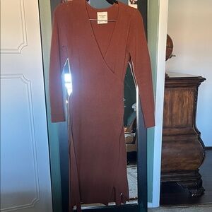 Abercrombie Rust Sweater Wrap Dress